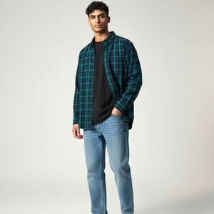 LANDS' END Men's Traditional Fit Flannel Button Down Shirt L 16-16.5  CabinCore